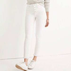 Madewell 10” High-Rise Skinny Crop Jeans: Button Front Pure White